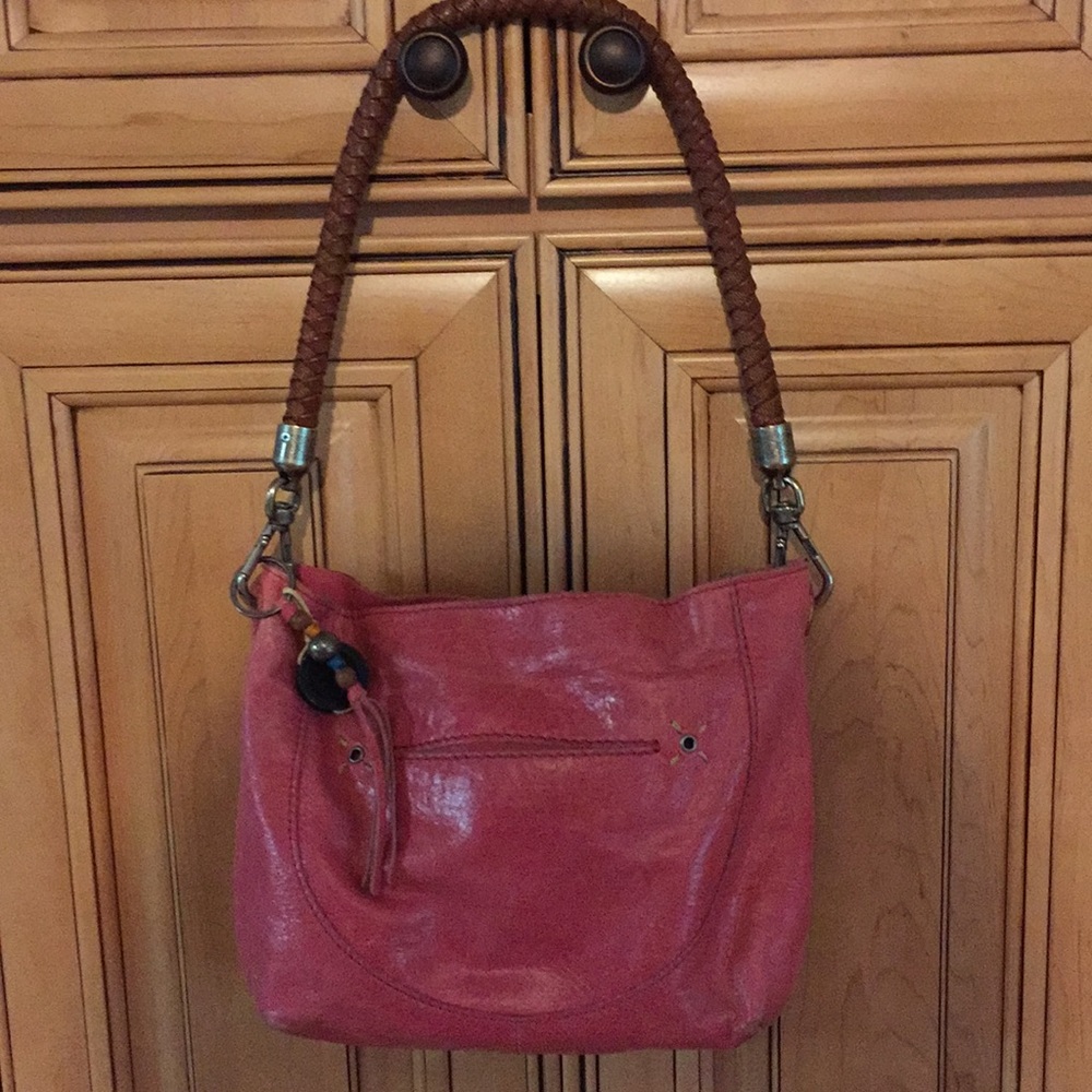 The Sak pink leather purse used